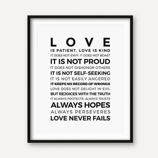 Love is Patient Love is Kind Print - Lumina shop