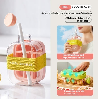 One-Click Molding Cooling Cup,Instant Ice Maker,Zero-Contact Design,Straw Included,Curling Mold,Portable & Stylish Chilled Drink - Lumina shop