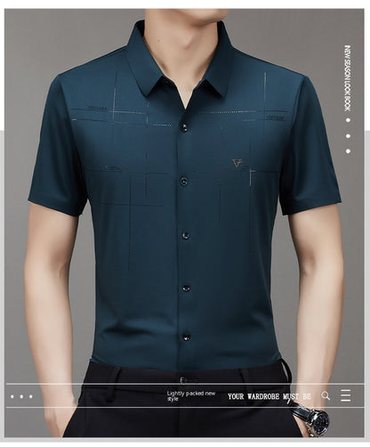 Summer New Men's Short-sleeved Shirt Seamless Business Shirt - Lumina shop