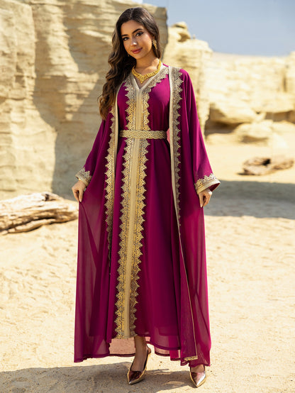 Muslim Dress Middle East with Belt – Elegant & Modest Traditional Wear | Luminashop