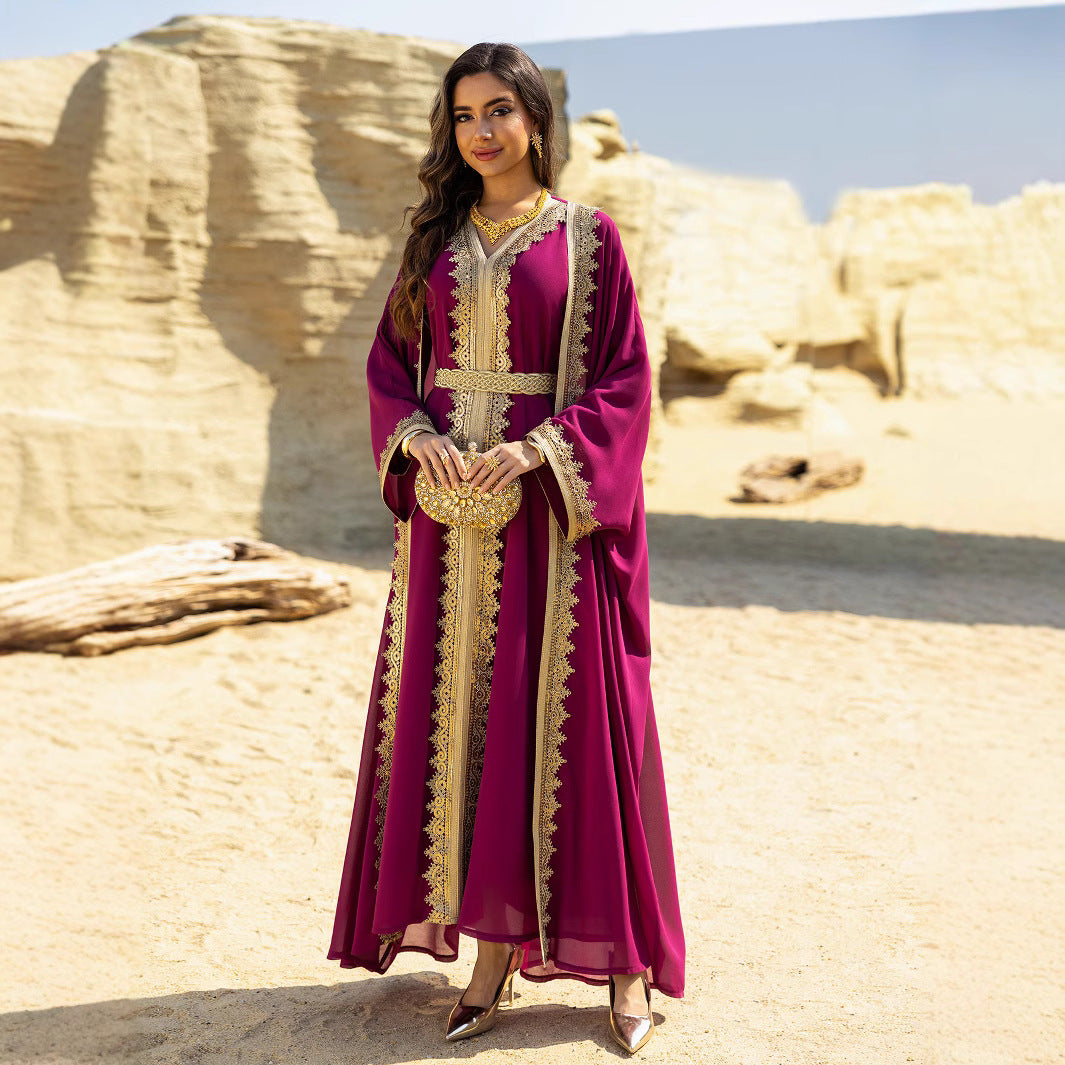 Muslim Dress Middle East with Belt – Elegant & Modest Traditional Wear | Luminashop