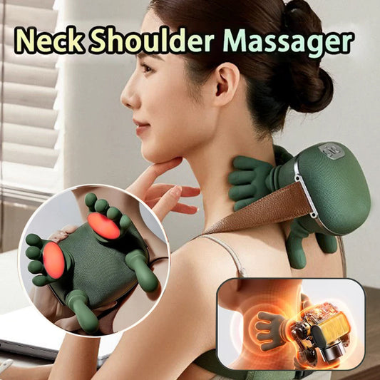 Electric Neck And Shoulder Muscle Massager Wireless Shoulder And Back Kneading Massage Shawl Neck Masajeador Relax Pain Relief - Lumina shop