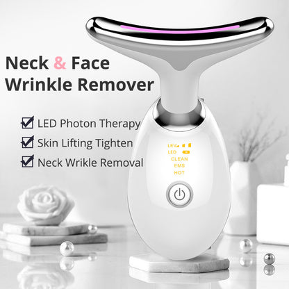 EMS Thermal Neck Lifting And Tighten Massager Electric Microcurrent Wrinkle Remover - Lumina shop