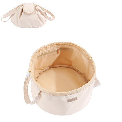 Barrel Drawstring Makeup Bag Large Capacity Women's Cosmetic Bag Toiletries Organizer Pouch Lady Travel Storage Case - Lumina shop