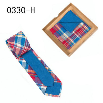 Men's Tie Floral Print Pocket Square Cotton Tie - Lumina shop