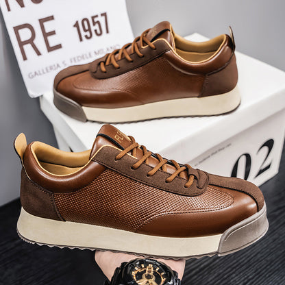 Black Work Casual Leather Shoes Low-cut - Lumina shop
