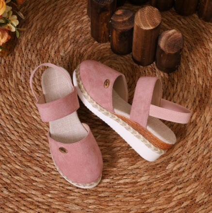Hemp Rope Wedges Sandals Summer Lightweight Braided Closed Toe Elastic Band Shoes For Women - Lumina shop