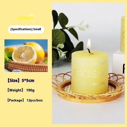 Cylindrical Color Aromatherapy Candle Brilliant Fragrance Candle Smokeless Candles - Lumina shop
