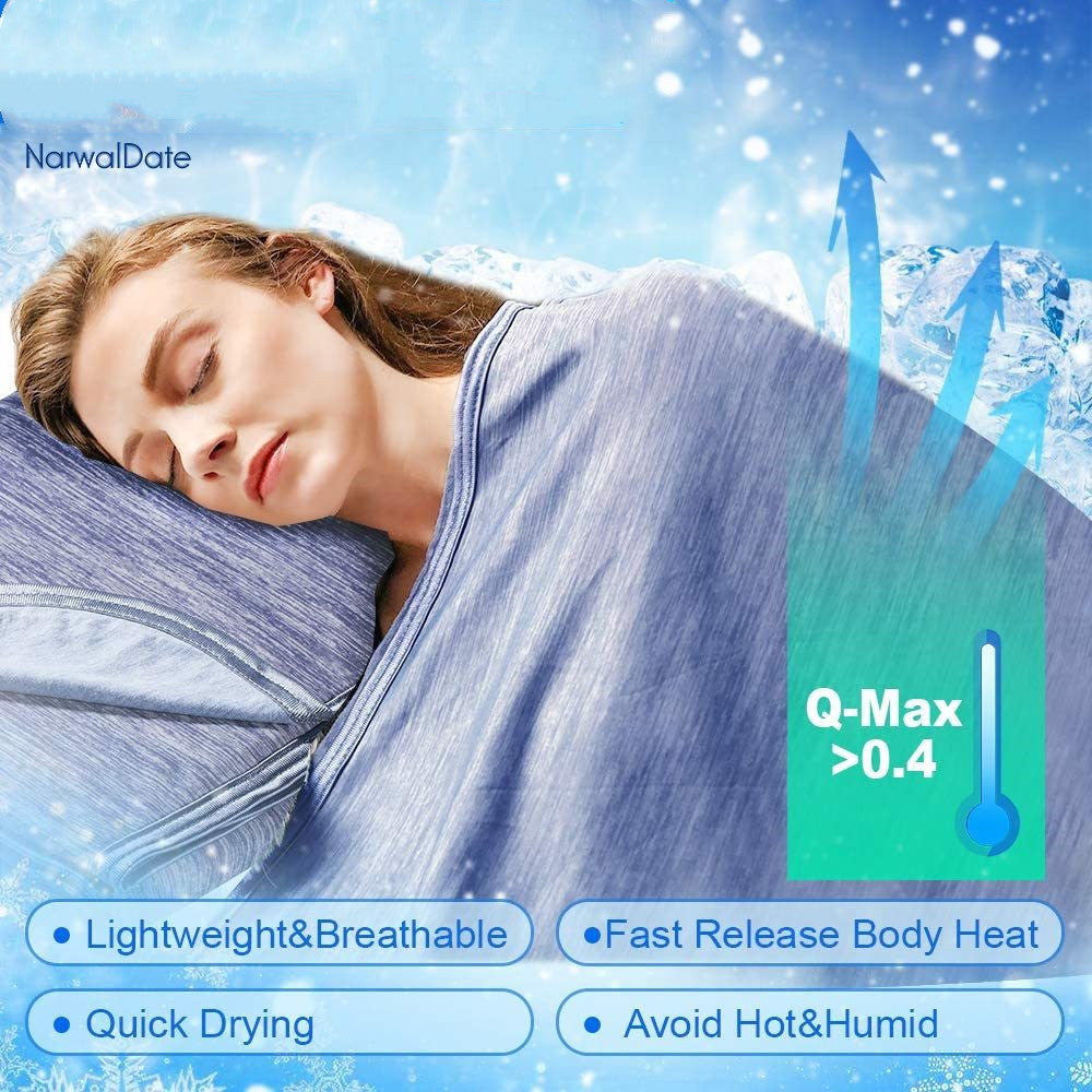 Cooling Blanket Cooling Fiber Absorb Heat Washable Cover Over Blankets Summer - Lumina shop