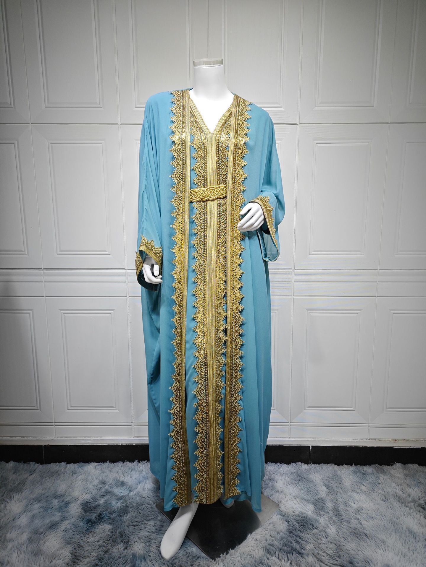 Muslim Dress Middle East with Belt – Elegant & Modest Traditional Wear | Luminashop