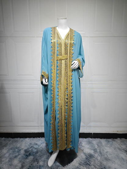Muslim Dress Middle East with Belt – Elegant & Modest Traditional Wear | Luminashop