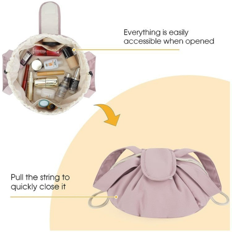 Barrel Drawstring Makeup Bag Large Capacity Women's Cosmetic Bag Toiletries Organizer Pouch Lady Travel Storage Case - Lumina shop