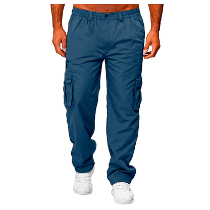 Men's Casual Multi-pocket Loose Straight Cargo Pants - Lumina shop