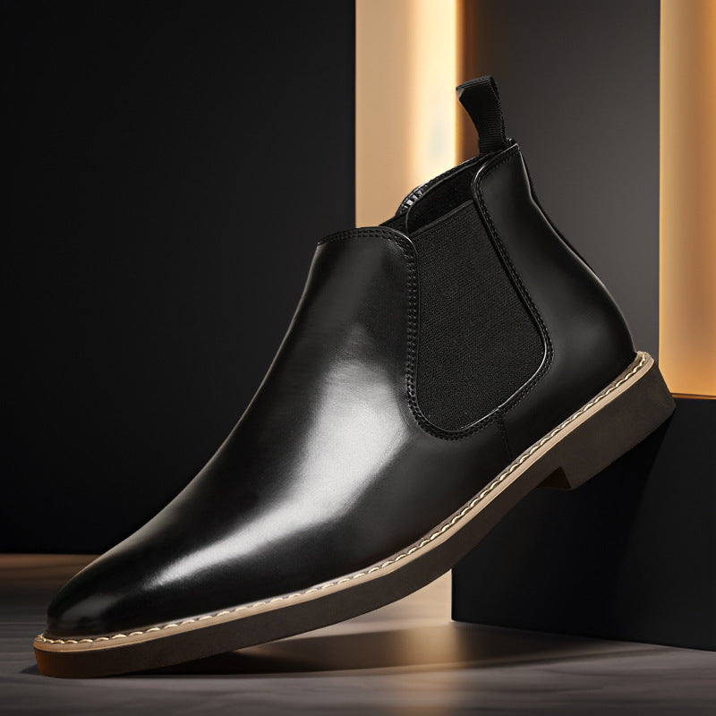 Men's Boots Plus Size British Style Leather Boots Youth All-matching - Lumina shop