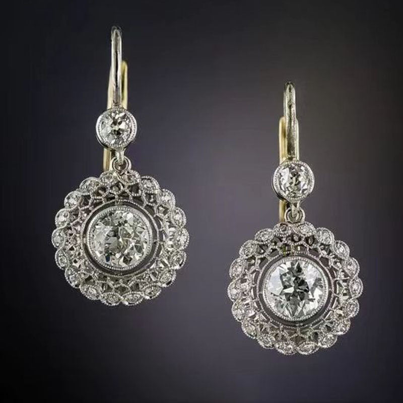 Wedding Travel Accessories Geometric Round Zircon-like Earrings - Lumina shop