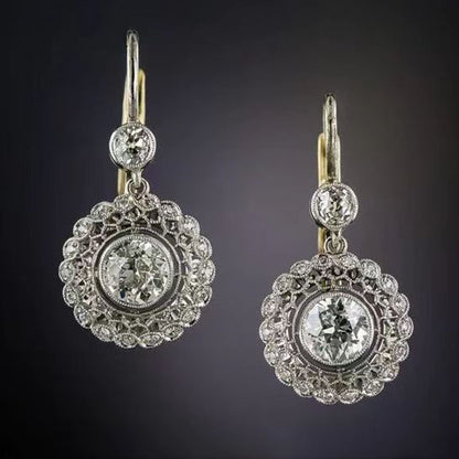 Wedding & Travel Accessories – Geometric Round Zircon-like Earrings | Luminashop