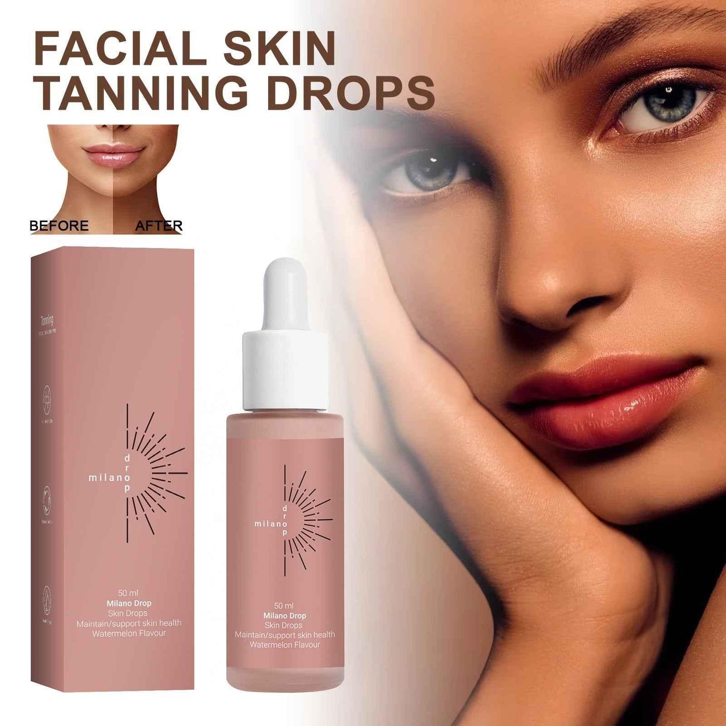 Tanning Face Serum Body Repair Skin Serum Dark Bronzer Self Tanning Serum Drops