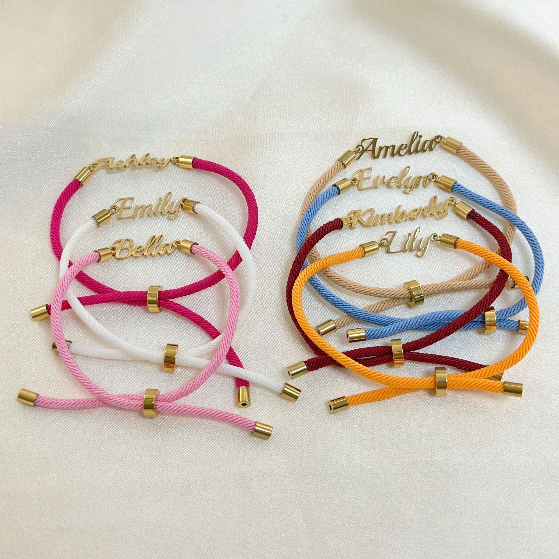 Personalized Colorful Rope Chain Custom Name Bracelet Personalized Adjustable Name Jewelry For Girls - Lumina shop