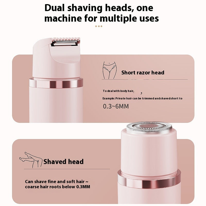 Dual-Head Electric Shaver Painless Women's Epilator Bikini Hair Removal Device Automatic Hair Trimmer Underarm Facial Lips Leg - Lumina shop