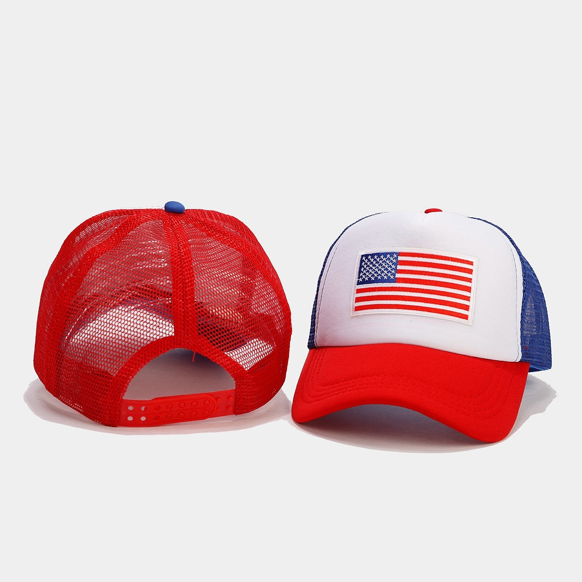 Red And Blue Contrast Mesh Breathable Space Cotton Baseball Cap - Lumina shop