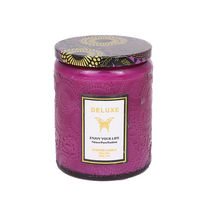 Embossed Glass Fragrance Handmade Gift Aromatherapy Soy Candles - Lumina shop