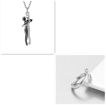 Love Hug Necklace Unisex Men Women Couple Jewelry Simple Temperament Clavicle Chain Valentines Day Lover Gift - Lumina shop