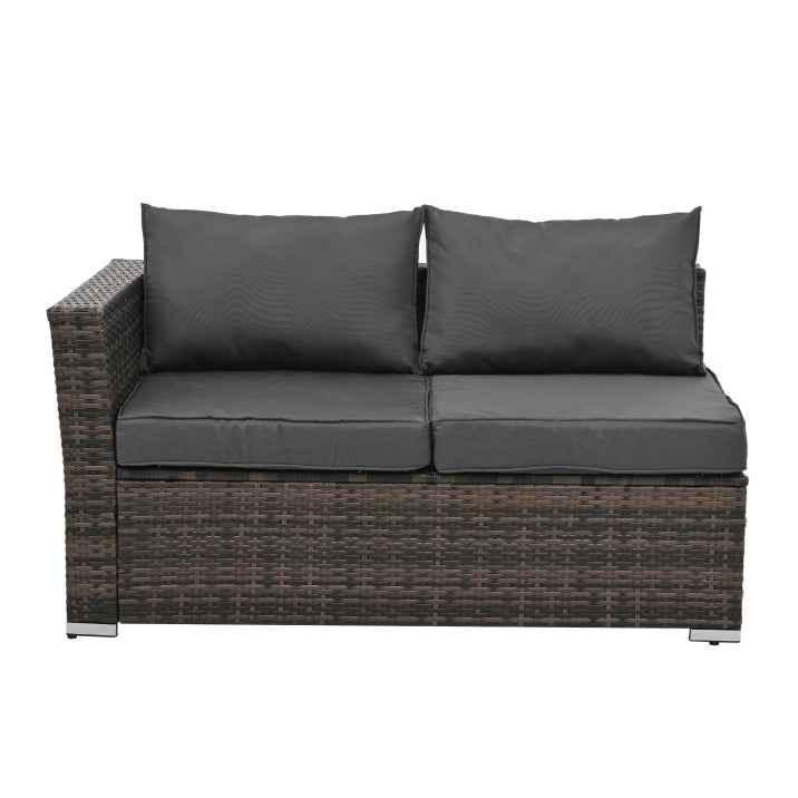 Seasonal PE Wicker Furniture, 4 Set Wicker Furniture With Tempered Glass Coffee Table
