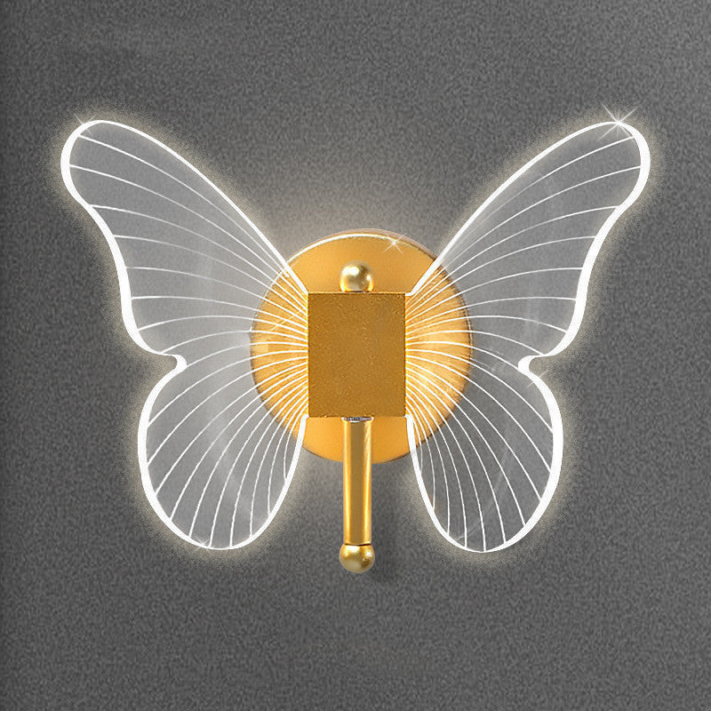 Butterfly Wall Lamp Light Luxury Bedside Warm Decoration - Lumina shop