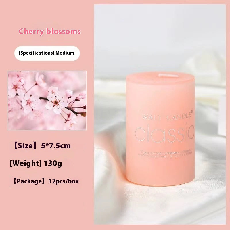 Cylindrical Color Aromatherapy Candle Brilliant Fragrance Candle Smokeless Candles - Lumina shop