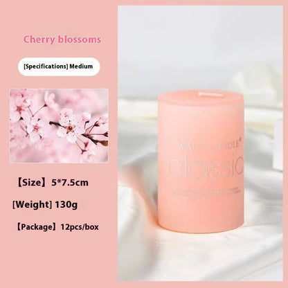 Cylindrical Color Aromatherapy Candle Brilliant Fragrance Candle Smokeless Candles - Lumina shop