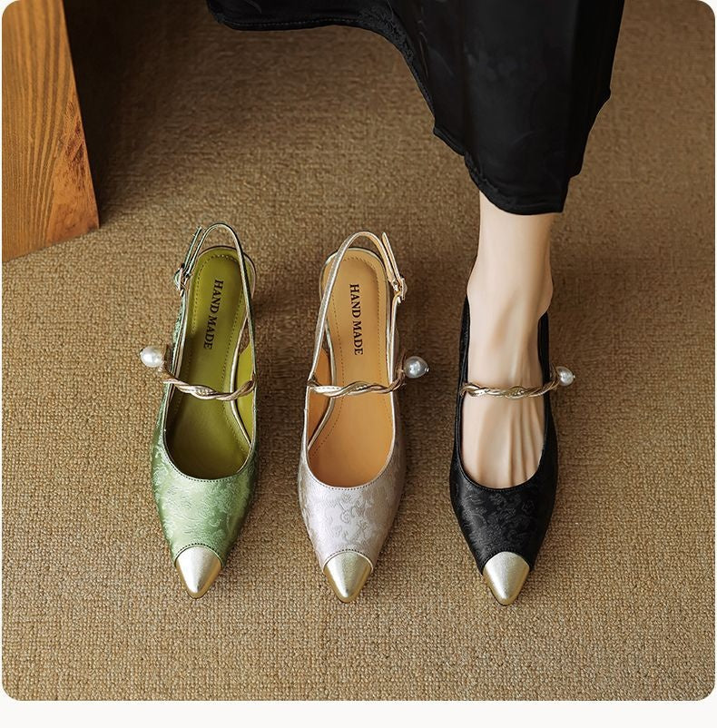 Women’s Ankle-Strap Stilettos – Pointed Toe Mid-Heel Summer Sandals | Luminashop