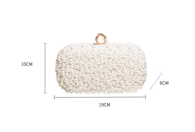 Women’s Pearl Clutch Bag – Elegant Evening Handbag for Weddings, Parties & Dinner Events | Luminashop