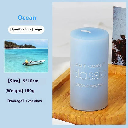 Cylindrical Color Aromatherapy Candle Brilliant Fragrance Candle Smokeless Candles - Lumina shop