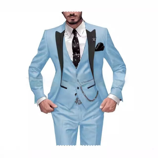 Black Collar Color Blocked Three Piece Set | Luminashop