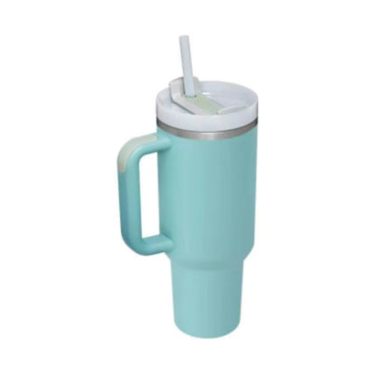 40 Oz Tumbler With Handle Straw Insulated, Stainless Steel Spill Proof Vacuum Coffee Cup Tumbler With Lid Tapered Mug - Lumina shop