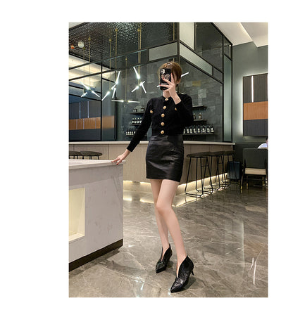 V-Cut Chunky Heel Martin Boots – Women’s Fashion with Pointed Embossed Design | Luminashop