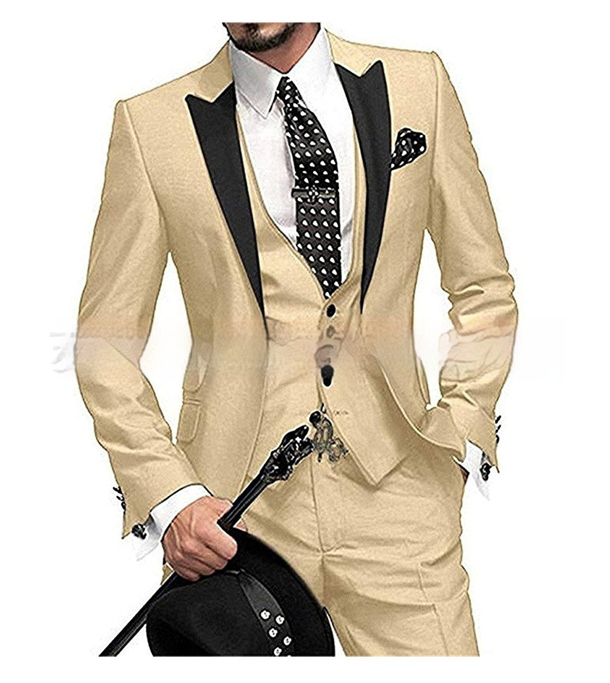 Black Collar Color Blocked Three Piece Set - Lumina shop