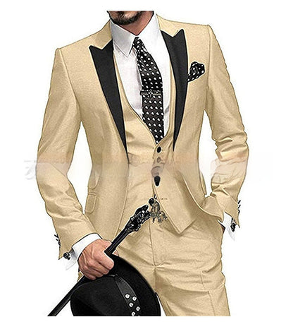 Black Collar Color Blocked Three Piece Set - Lumina shop