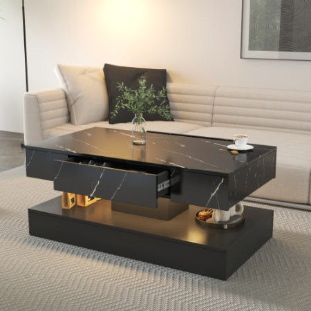 6.93IN High LED Coffee Table,Modern Coffee Table For Large Living Room Furniture,LED Lights - Lumina shop