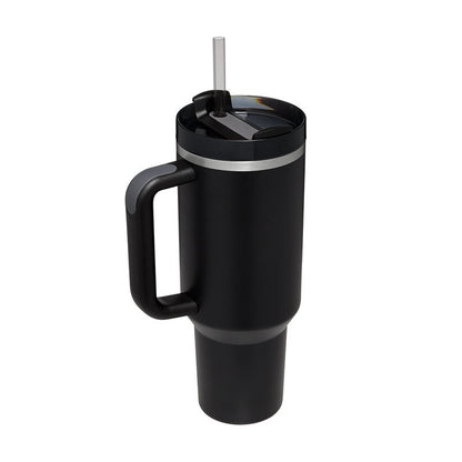 40 Oz Tumbler With Handle Straw Insulated, Stainless Steel Spill Proof Vacuum Coffee Cup Tumbler With Lid Tapered Mug - Lumina shop