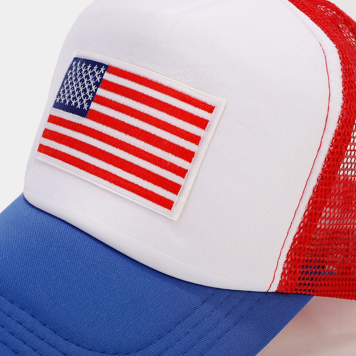 Red and Blue Contrast Mesh - Breathable Space Cotton Baseball Cap | Luminashop