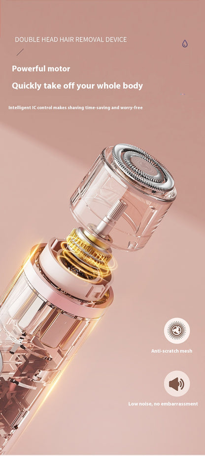 Dual-Head Electric Shaver – Painless Women’s Epilator & Bikini Hair Removal Device | Luminashop