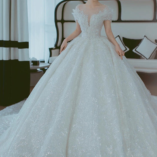 Off Shoulder French Main Wedding Dress - Lumina shop