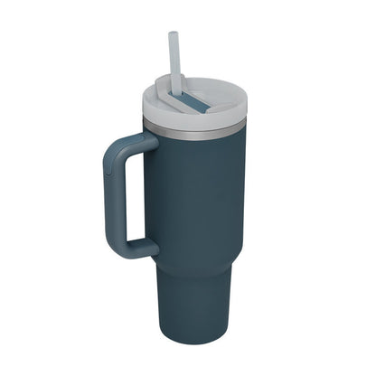 40 Oz Tumbler With Handle Straw Insulated, Stainless Steel Spill Proof Vacuum Coffee Cup Tumbler With Lid Tapered Mug - Lumina shop