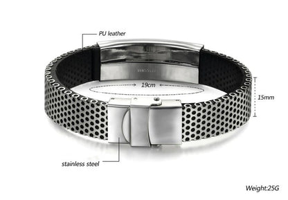 Men's Titanium Leather Bracelet | Luminashop